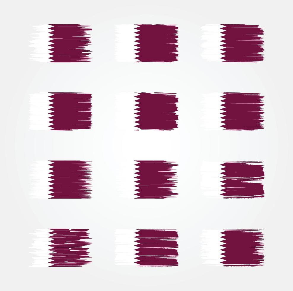 Qatar Flag Brush Collections. National Flag vector