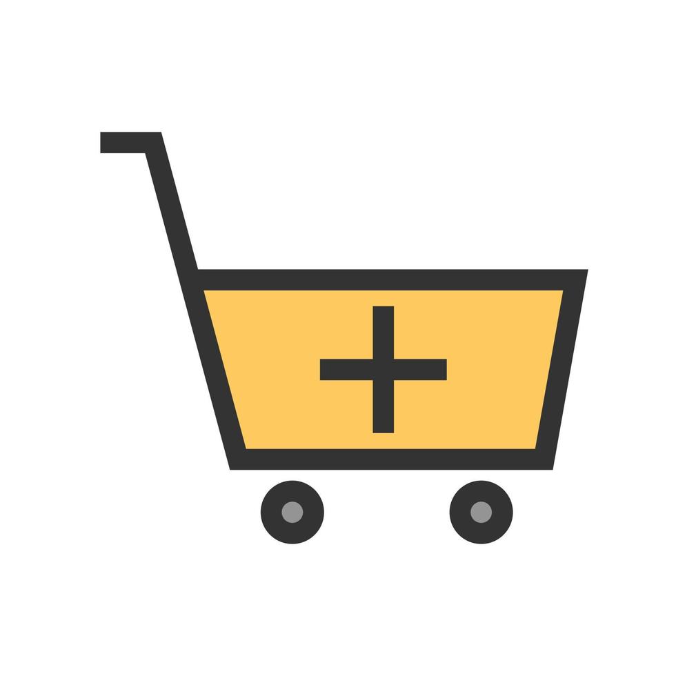 Add Shopping Cart Filled Line Icon vector
