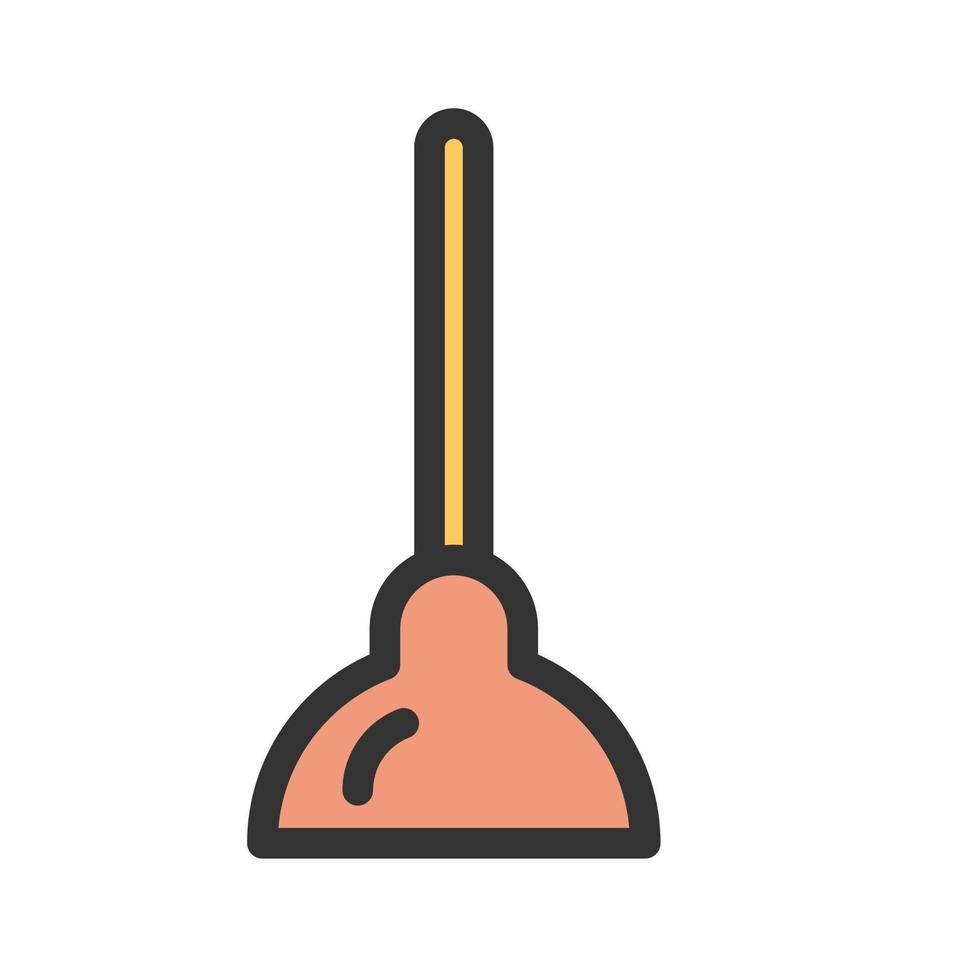 Plunger Filled Line Icon vector