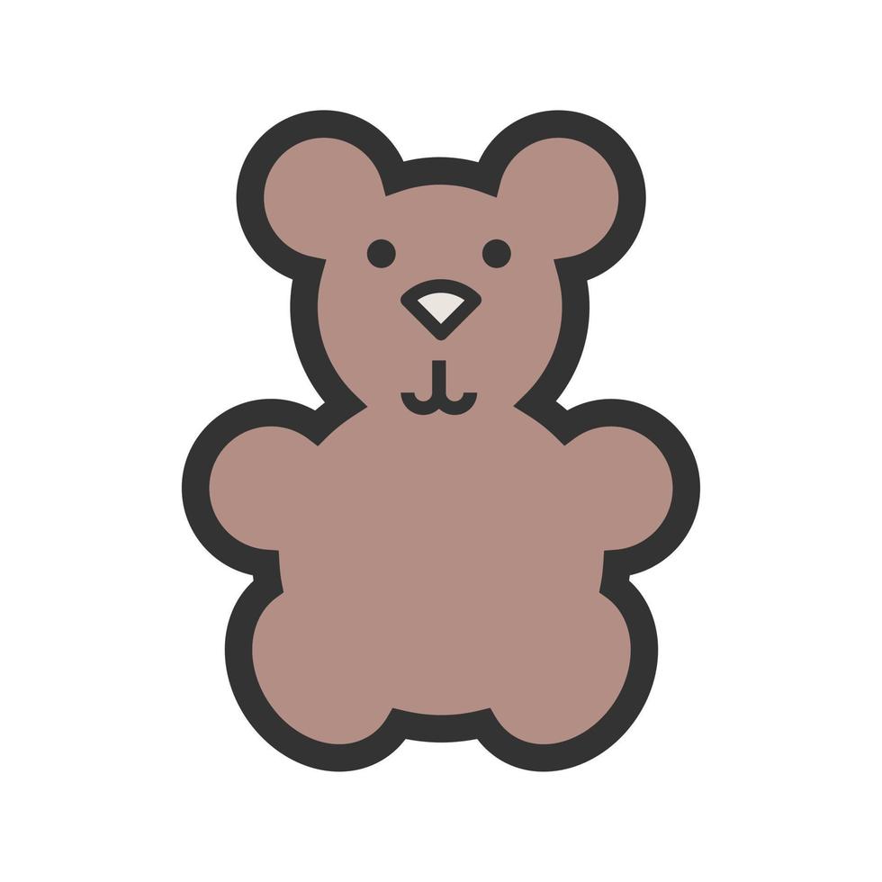 Stuffed Bear Filled Line Icon vector
