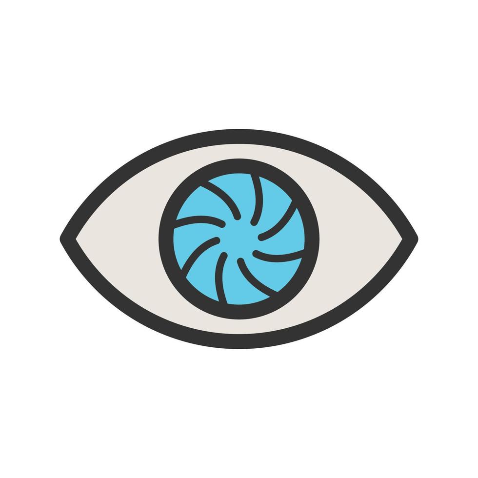 Eye Filled Line Icon vector