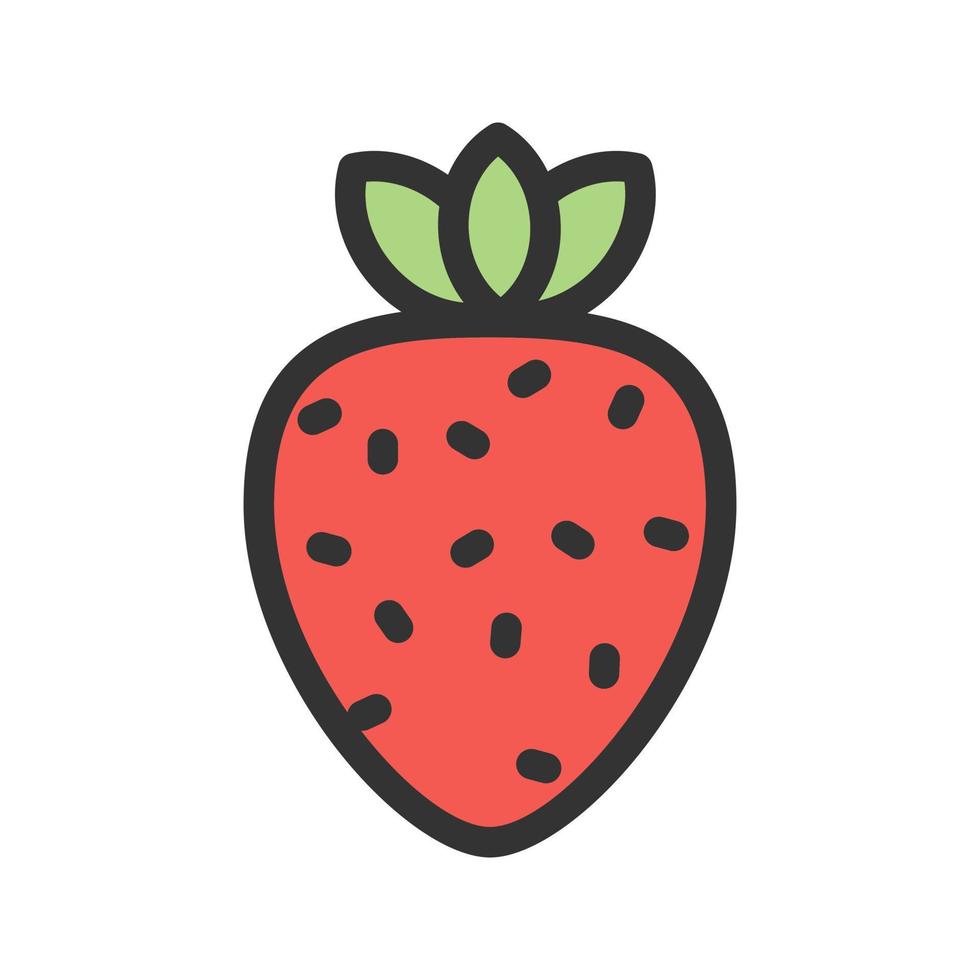 Strawberry Filled Line Icon vector