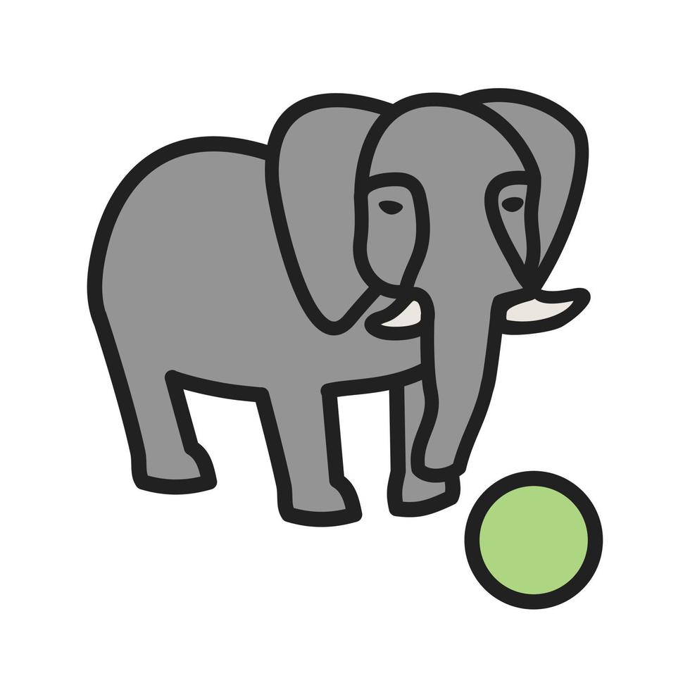 elefante realizando icono de línea llena vector