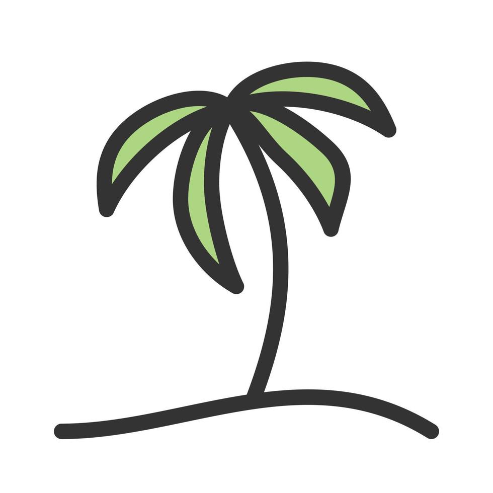 Coconut Tree Filled Line Icon vector