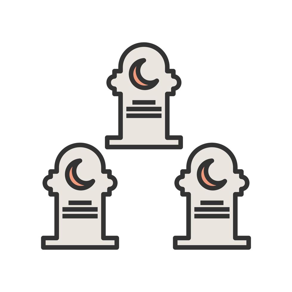 Graveyard Filled Line Icon vector