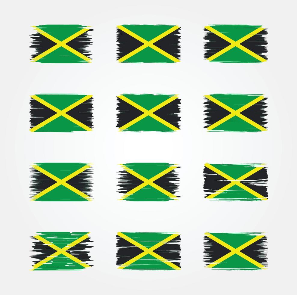 Jamaica Flag Brush Collections. National Flag vector