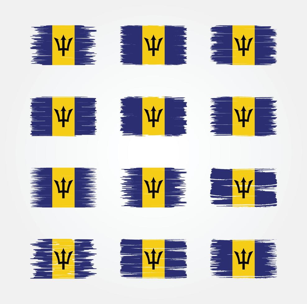 Barbados Flag Brush Collections. National Flag vector