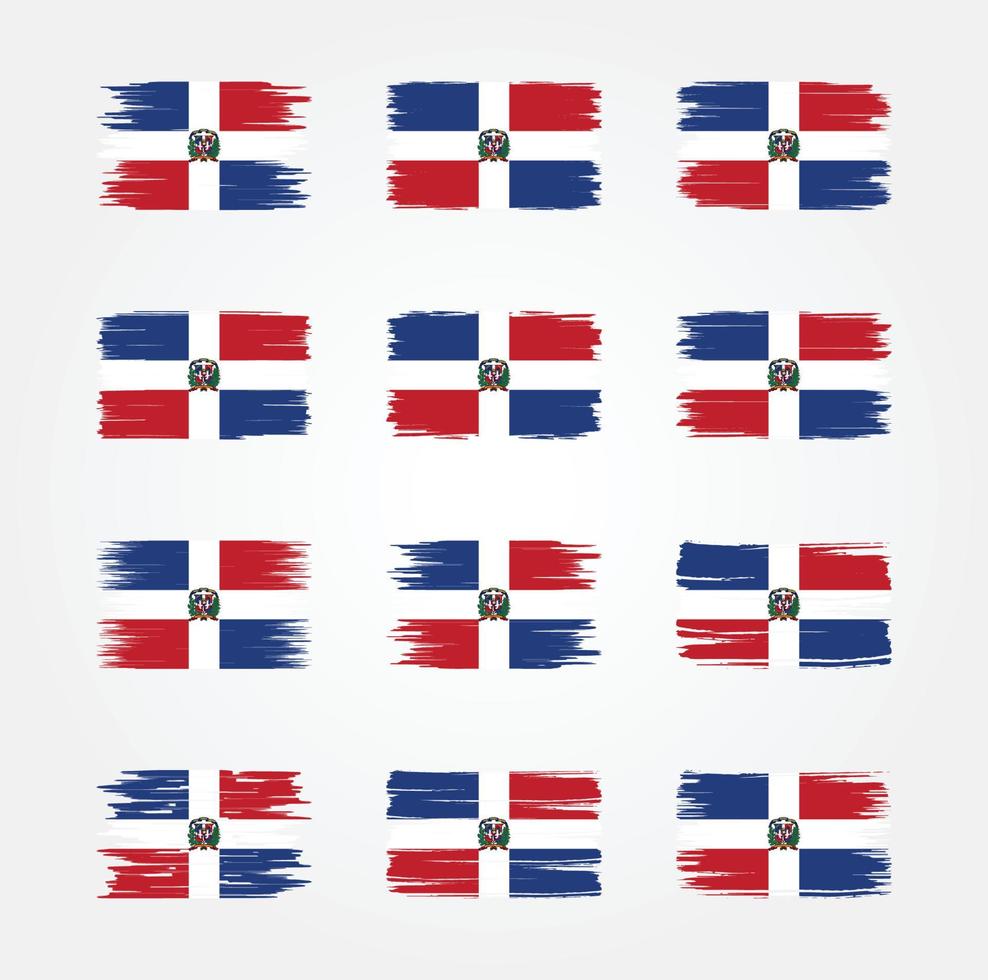 Dominican Republic Flag Brush Collections. National Flag vector