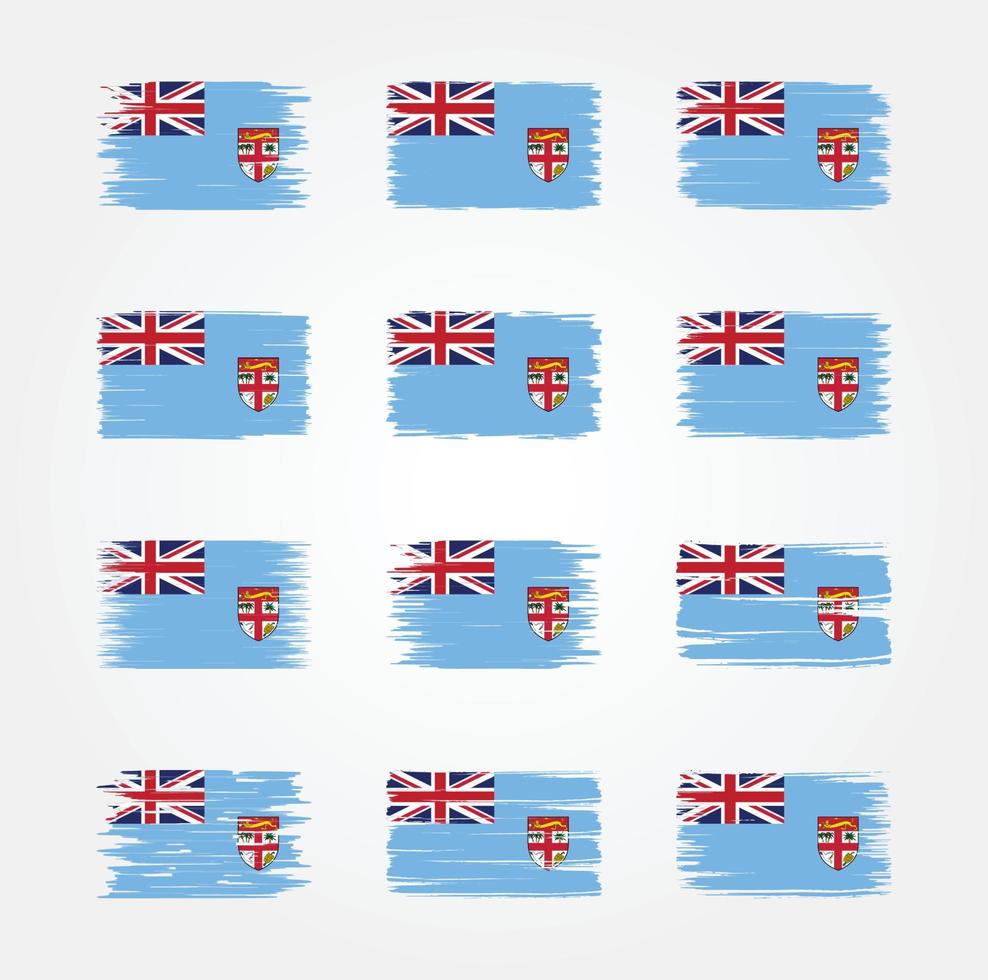 Fiji Flag Brush Collections. National Flag vector