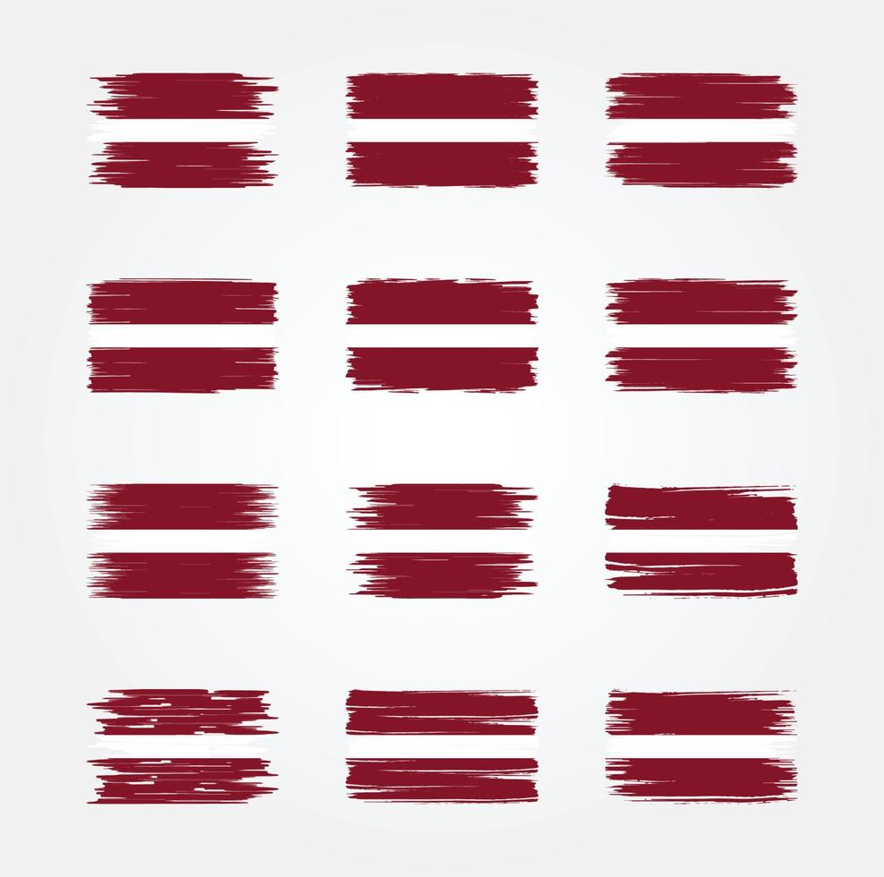 Latvia Flag Brush Collections. National Flag vector