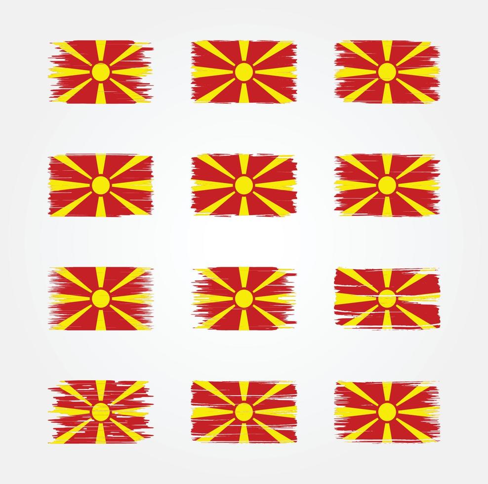 North Macedonia Flag Brush Collections. National Flag vector