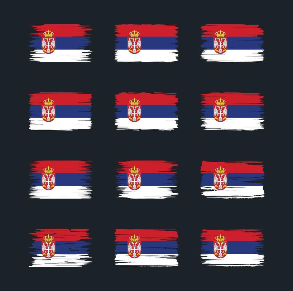 Serbia Flag Brush Collections. National Flag vector