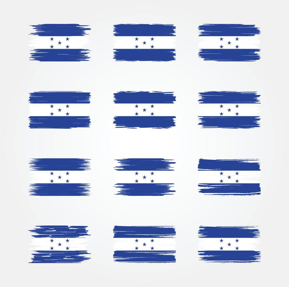 colecciones de pinceles de bandera de honduras. bandera nacional vector