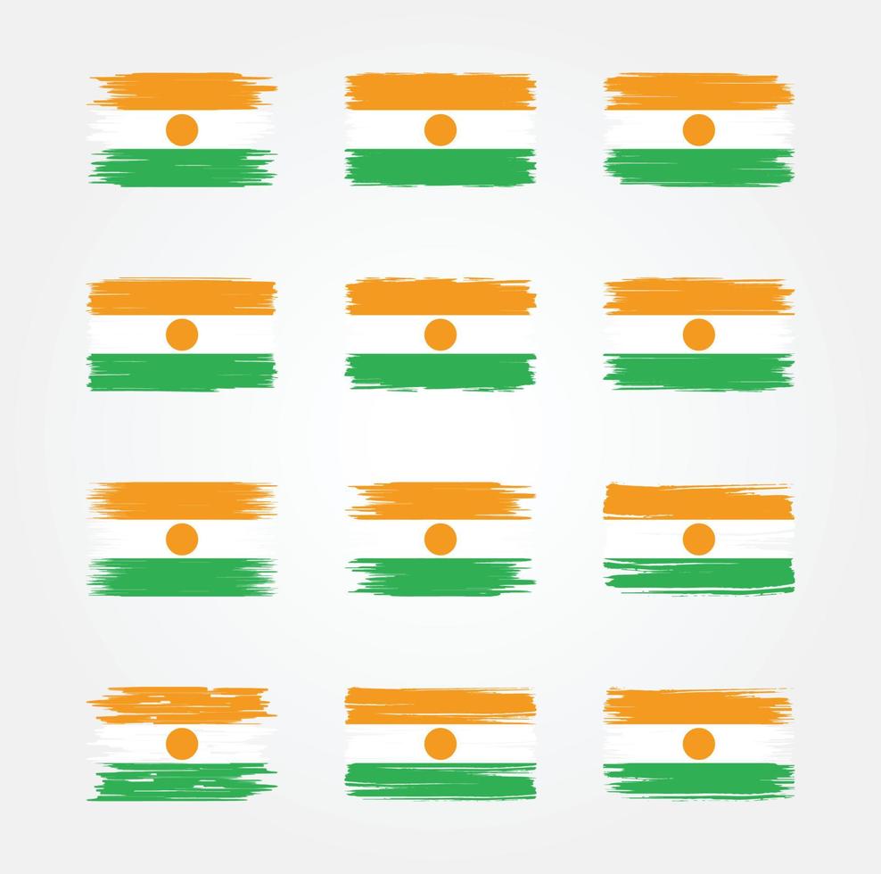 Niger Flag Brush Collections. National Flag vector