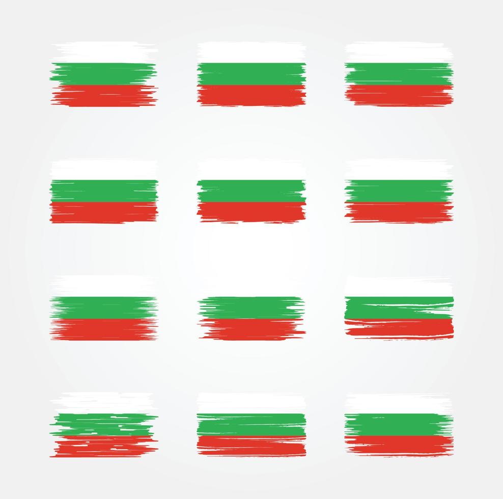 Bulgaria Flag Brush Collections. National Flag vector