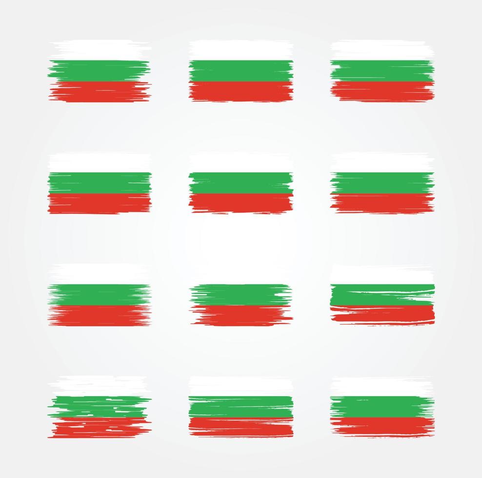 colecciones de pinceles de bandera de bulgaria. bandera nacional vector