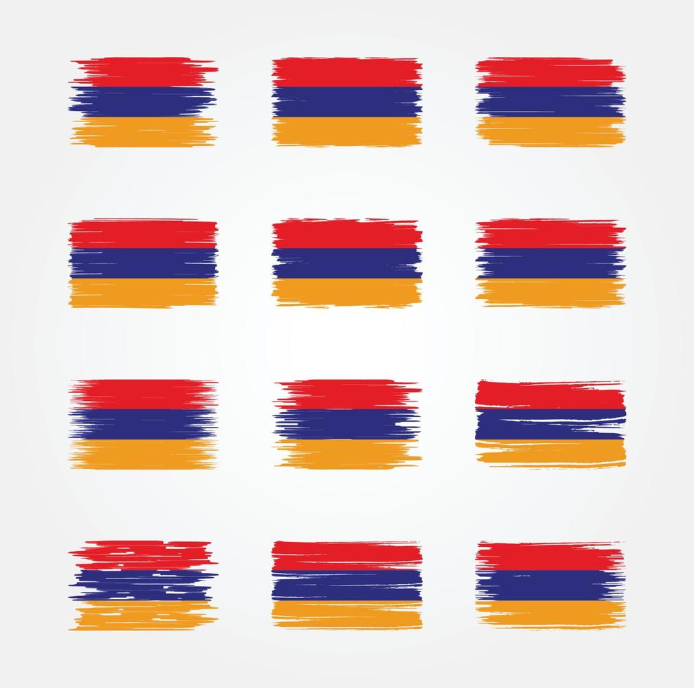 Armenia Flag Brush Collections. National Flag vector