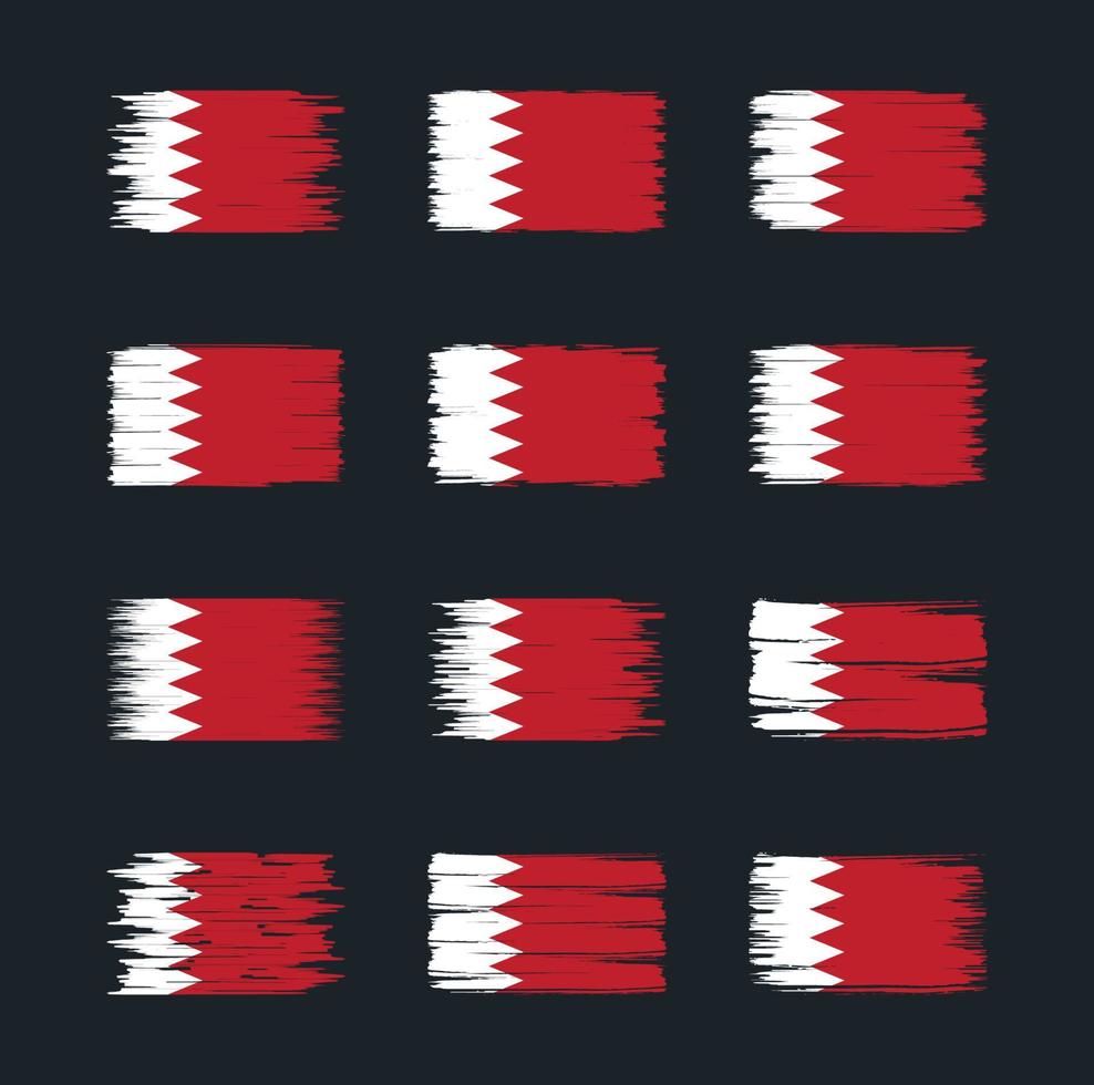 Bahrain Flag Brush Collections. National Flag vector