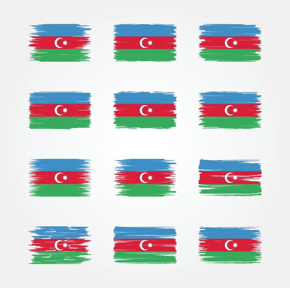 colecciones de pinceles de bandera de azerbaiyán. bandera nacional vector