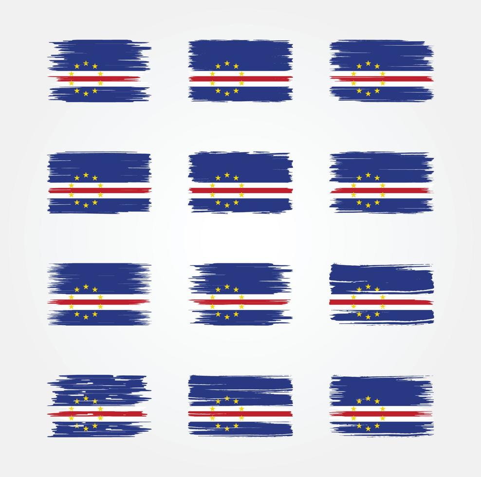 colecciones de pinceles de bandera de cabo verde. bandera nacional vector