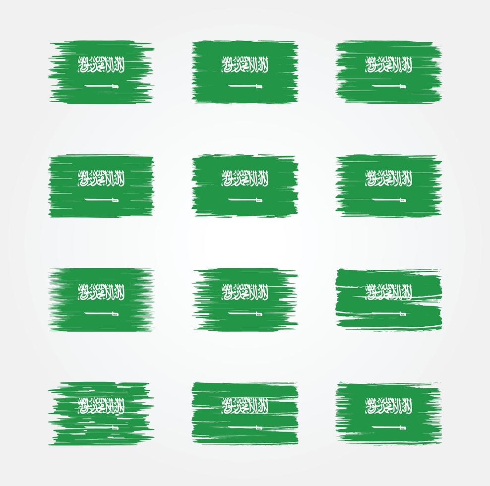 Saudi Arabia Flag Brush Collections. National Flag vector