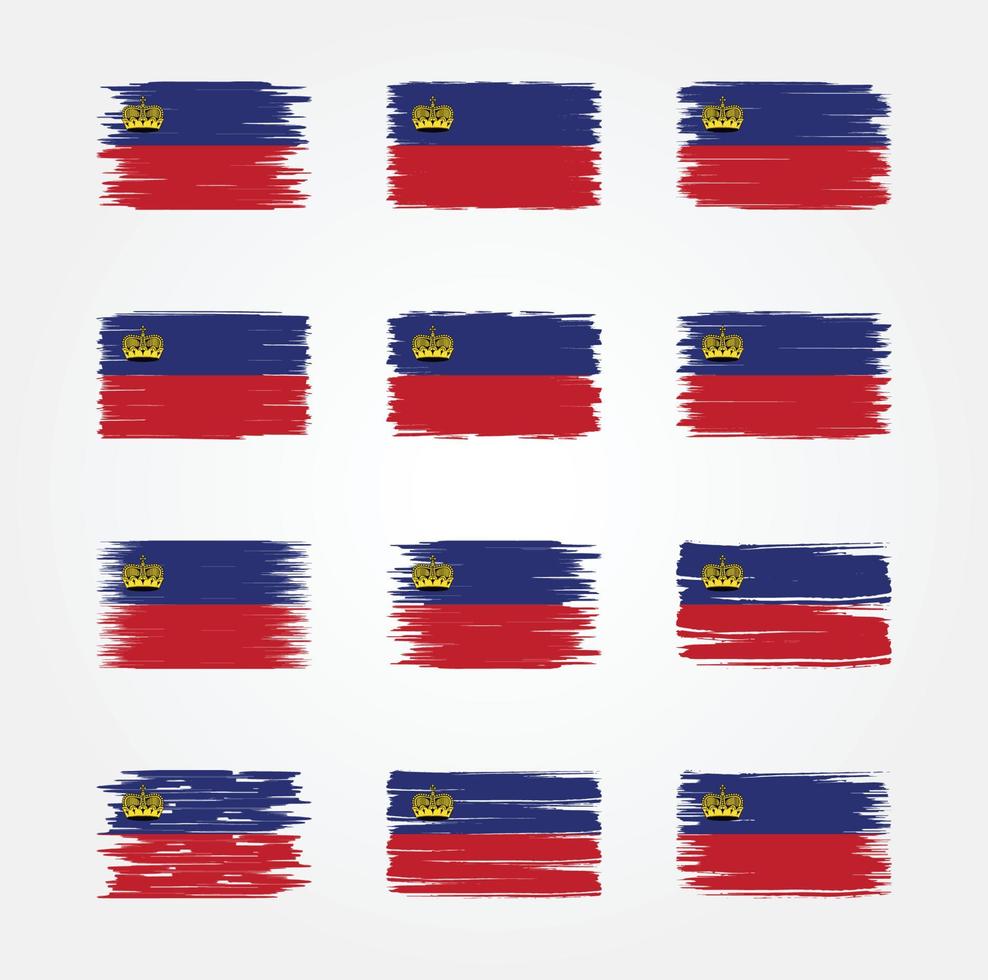 Liechtenstein Flag Brush Collections. National Flag vector