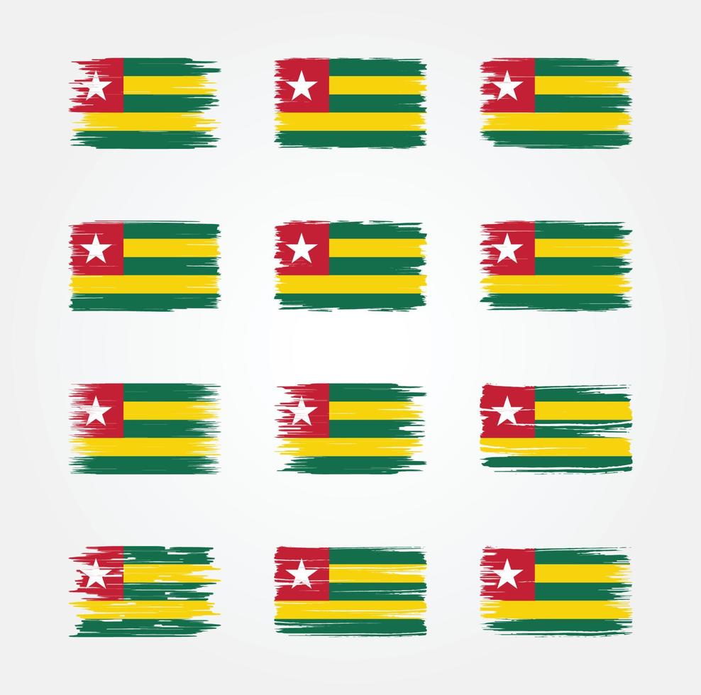 Togo Flag Brush Collections. National Flag vector