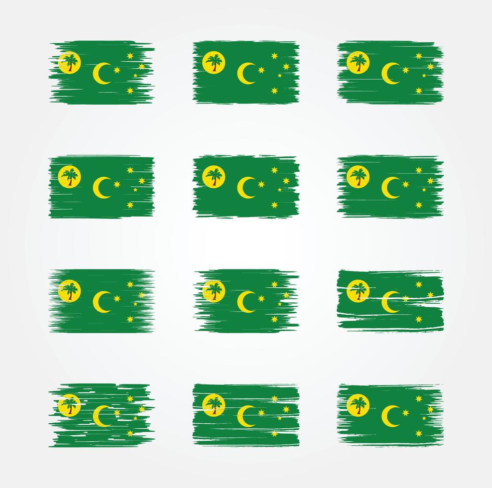 Cocos Islands Flag Brush Collections. National Flag vector