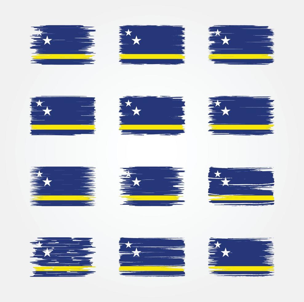 Curacao Flag Brush Collections. National Flag vector