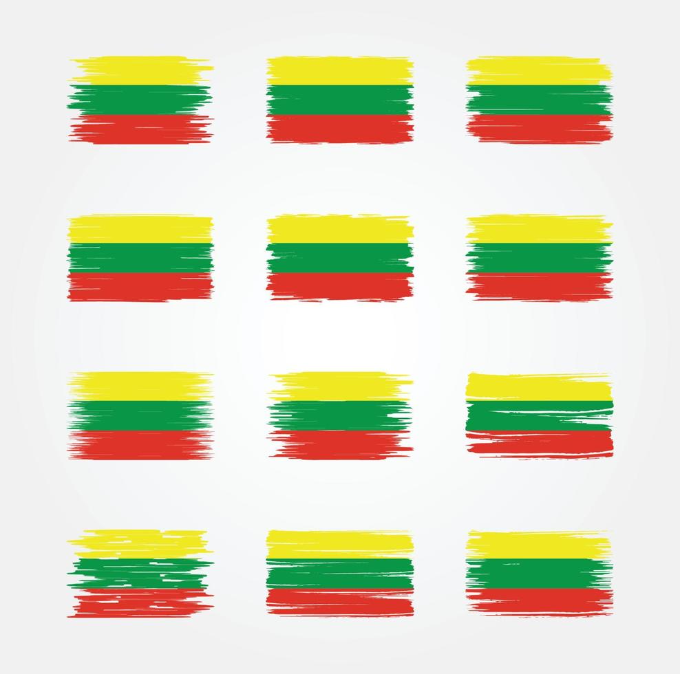 Lithuania Flag Brush Collections. National Flag vector