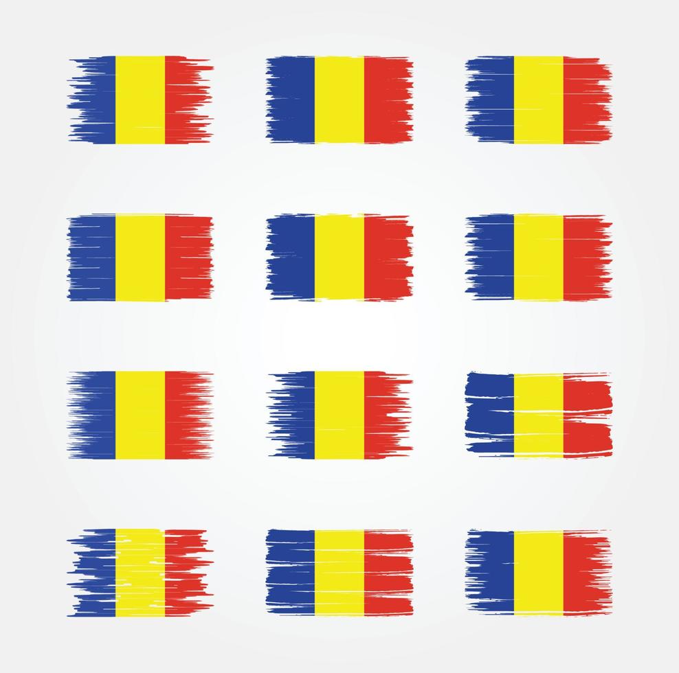 Romania Flag Brush Collections. National Flag vector