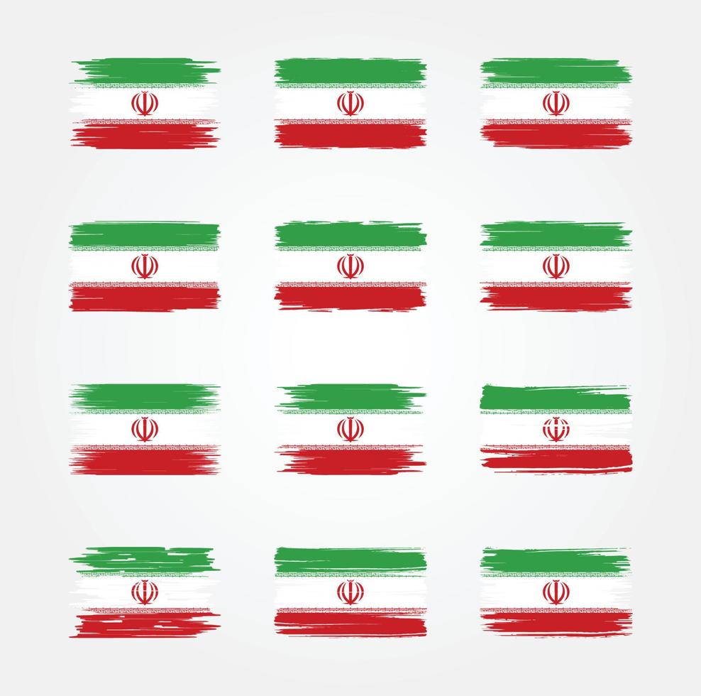 Iran Flag Brush Collections. National Flag vector