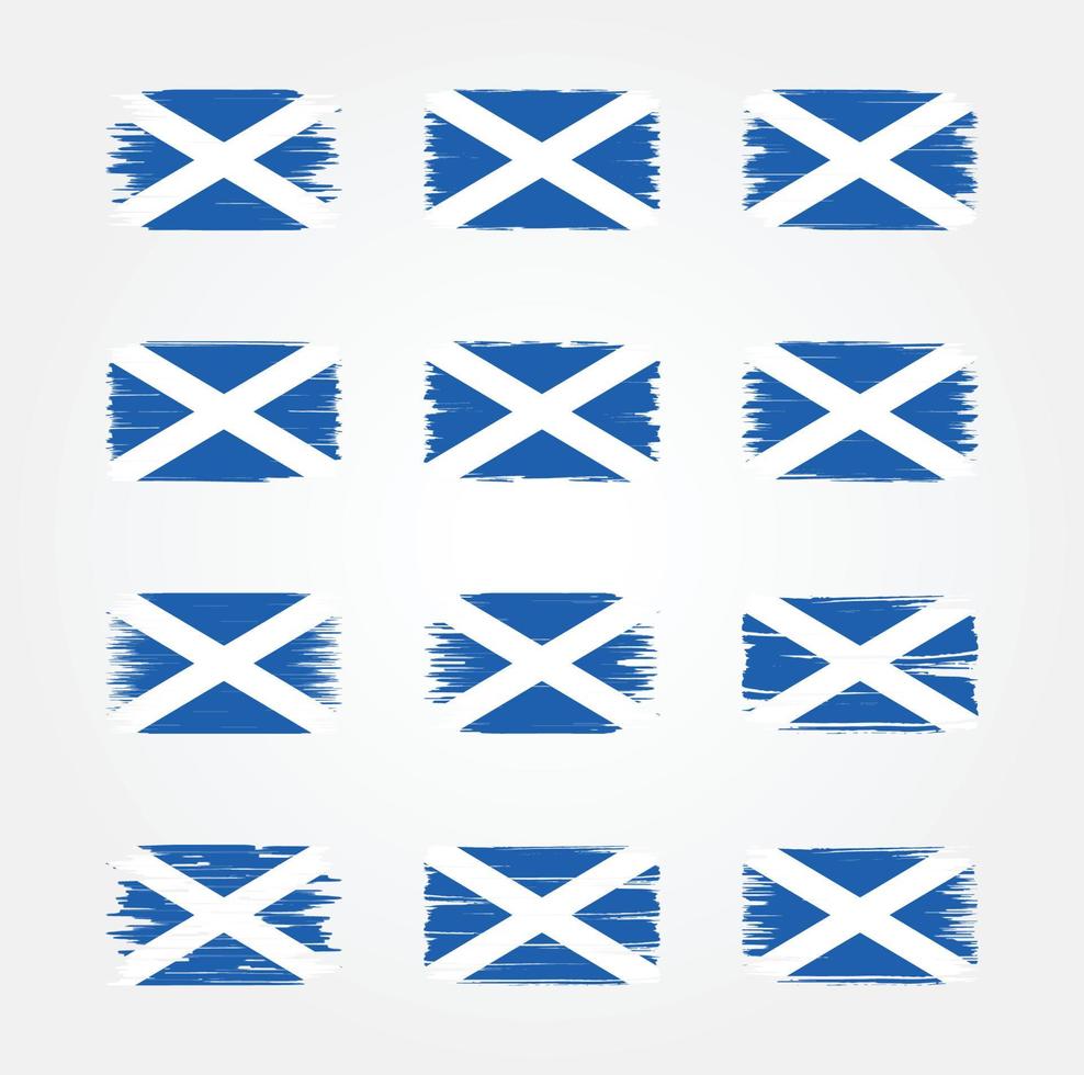 Scotland Flag Brush Collections. National Flag vector