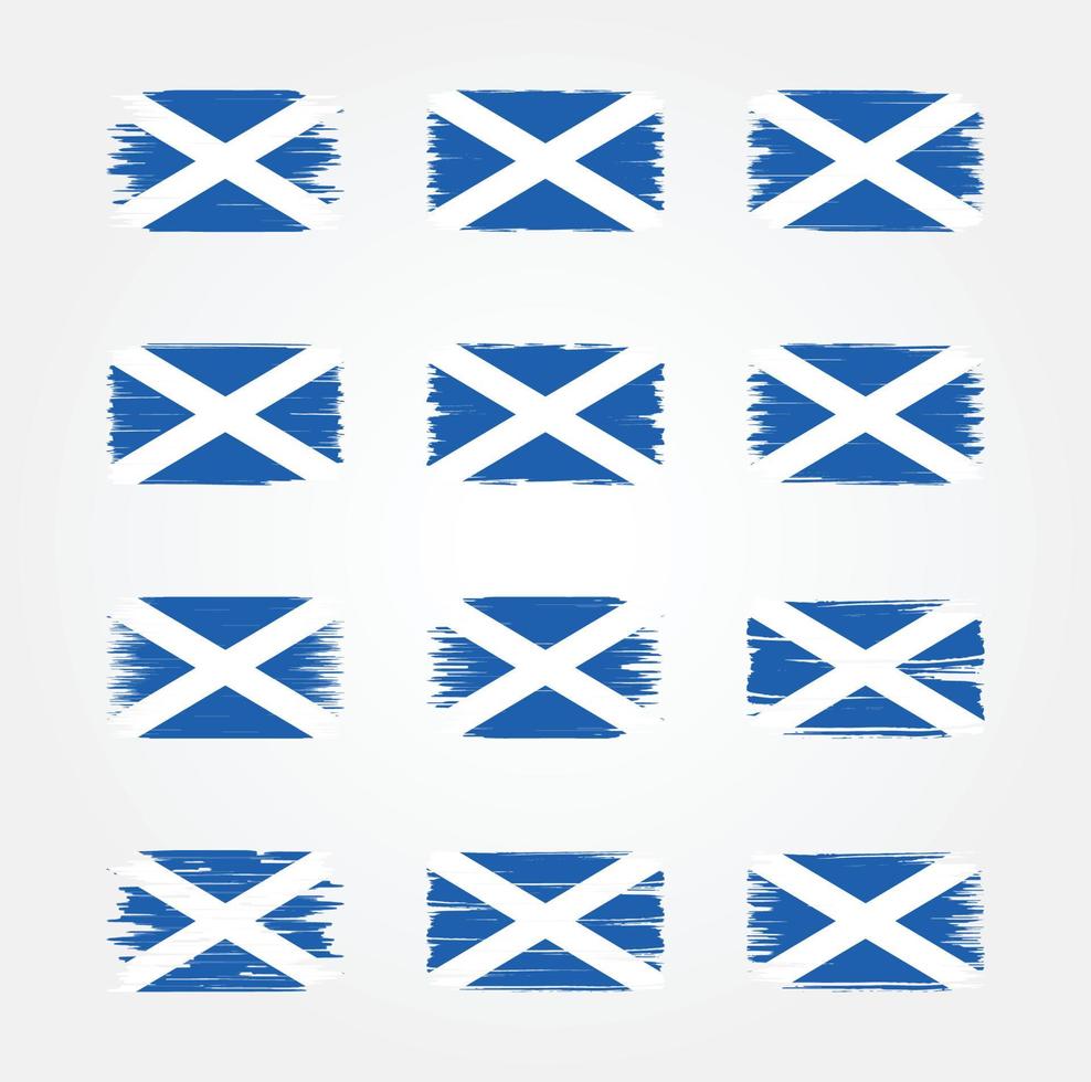 colecciones de pinceles de bandera de Escocia. bandera nacional vector