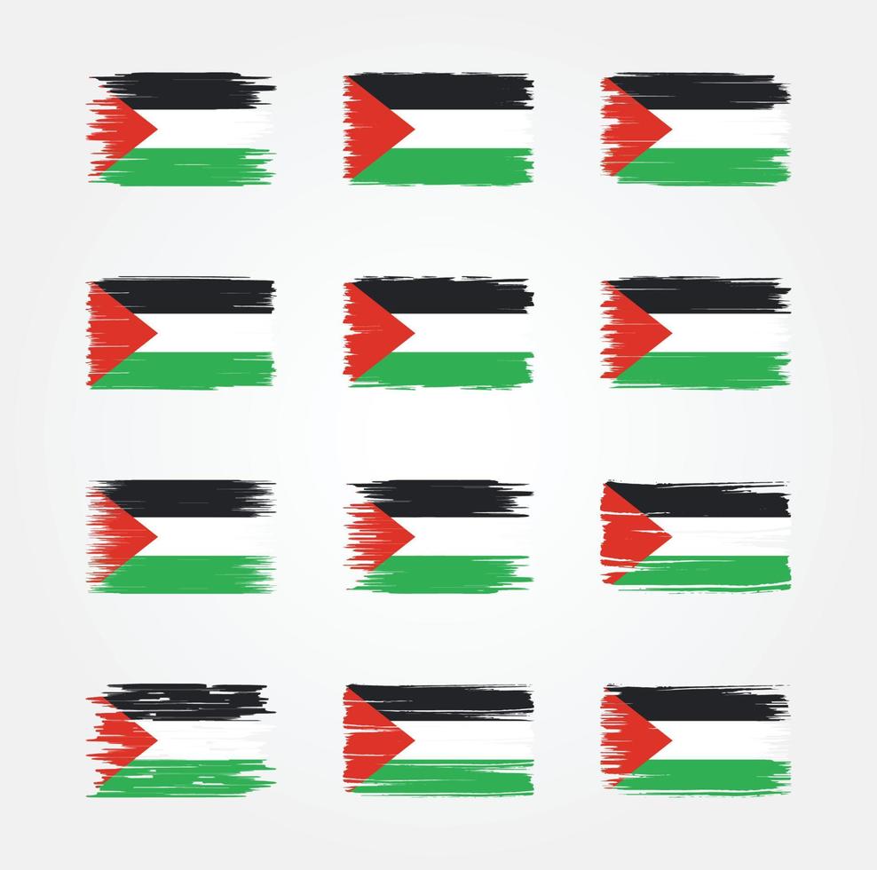 colecciones de pinceles de bandera palestina. bandera nacional vector