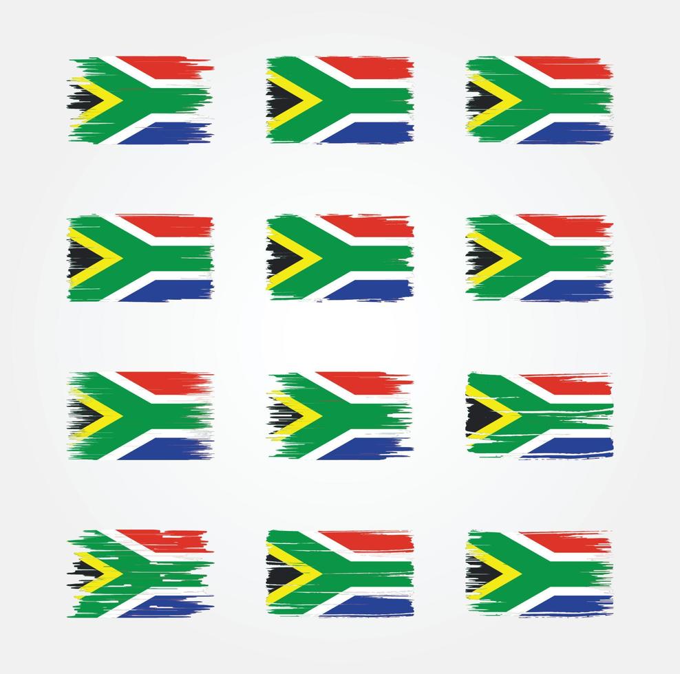 colecciones de pinceles de bandera de sudáfrica. bandera nacional vector