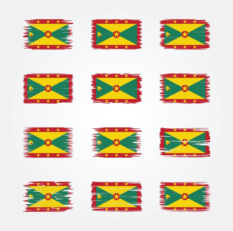 Grenada Flag Brush Collections. National Flag vector