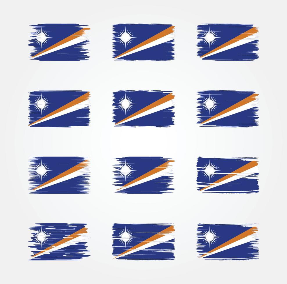 Marshall Islands Flag Brush Collections. National Flag vector