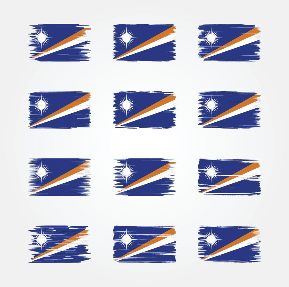 colecciones de pinceles de bandera de las islas marshall. bandera nacional vector