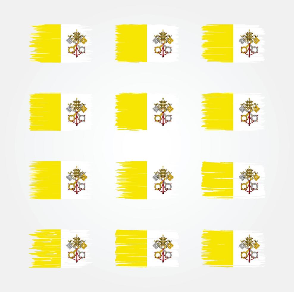 Vatican Flag Brush Collections. National Flag vector