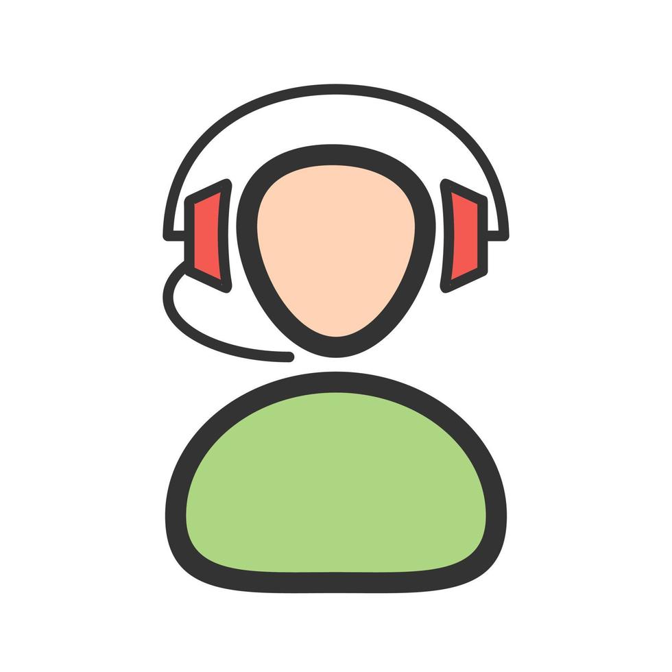 Call Center Agent Filled Line Icon vector