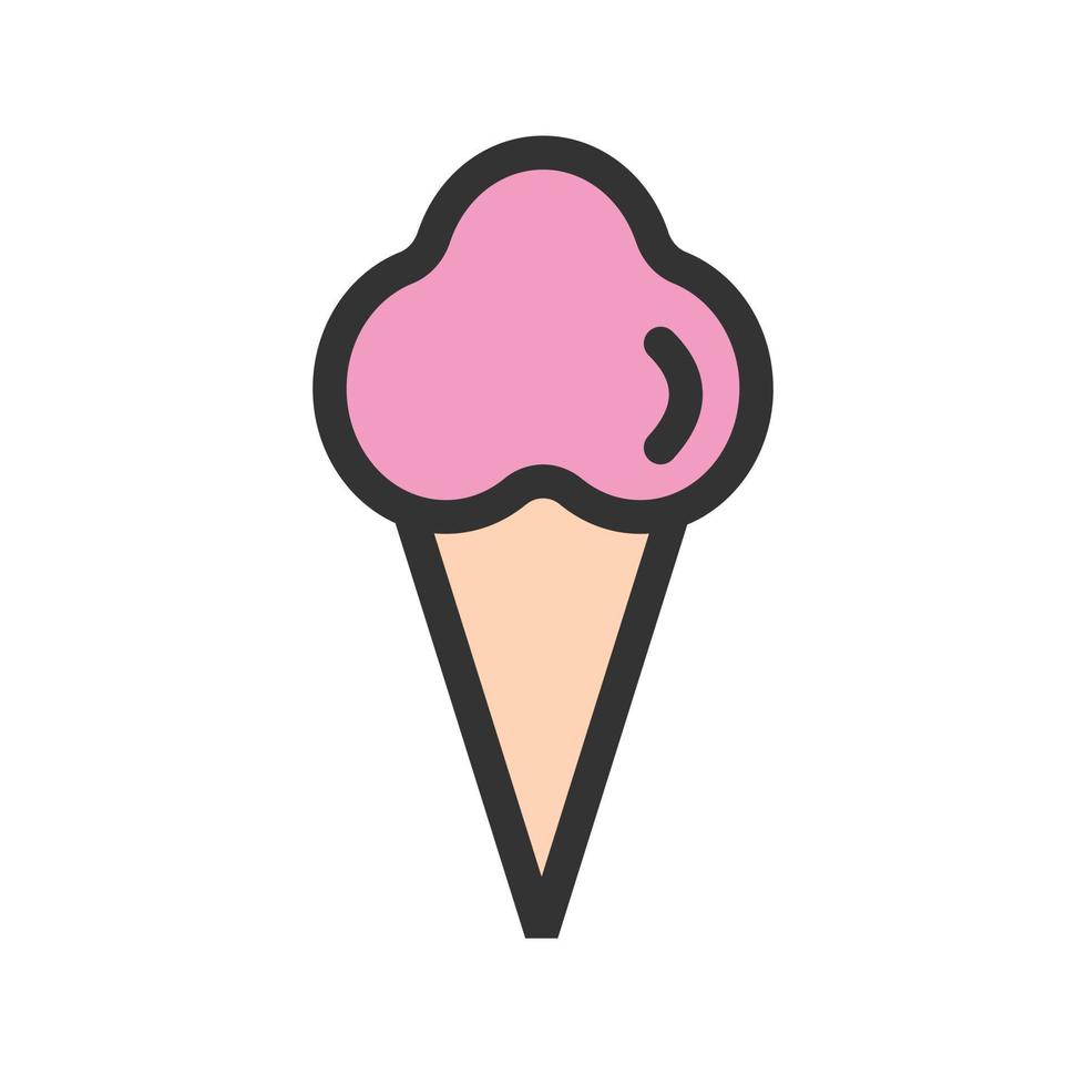 Ice Cream Filled Line Icon vector