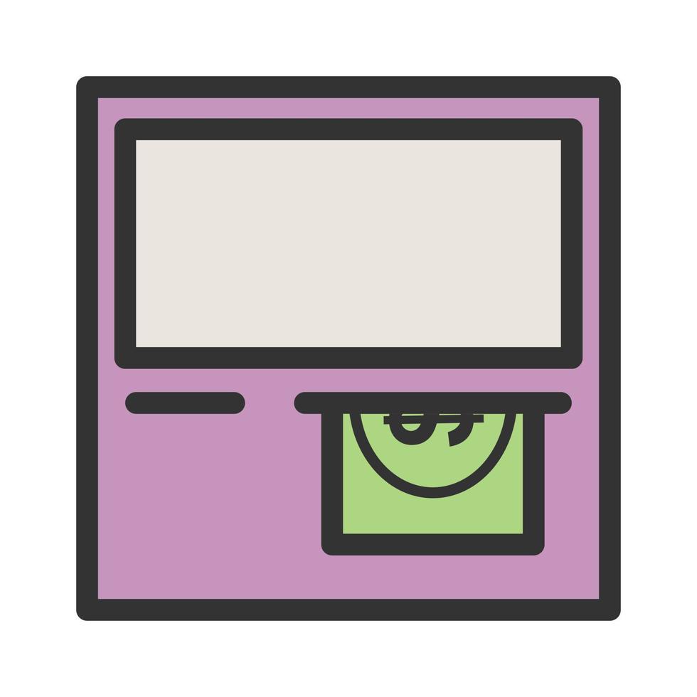 Cash Machine Filled Line Icon vector