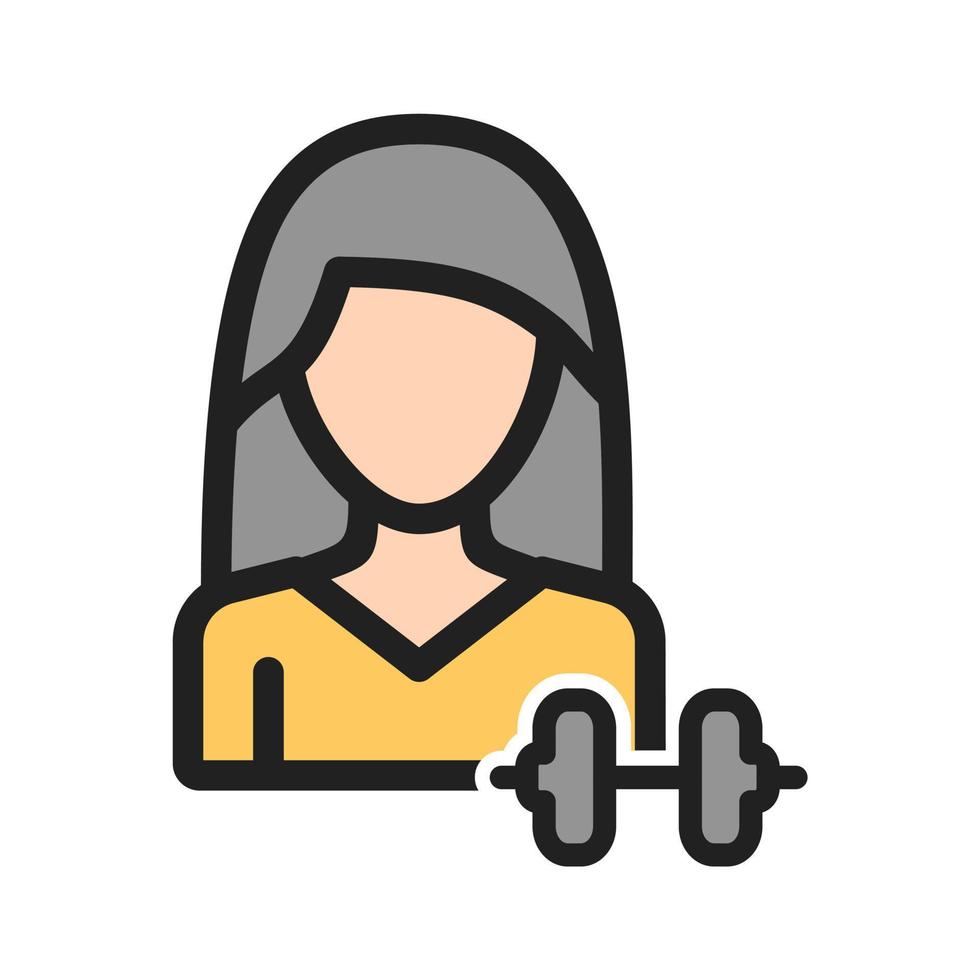Woman Fitness Filled Line Icon vector