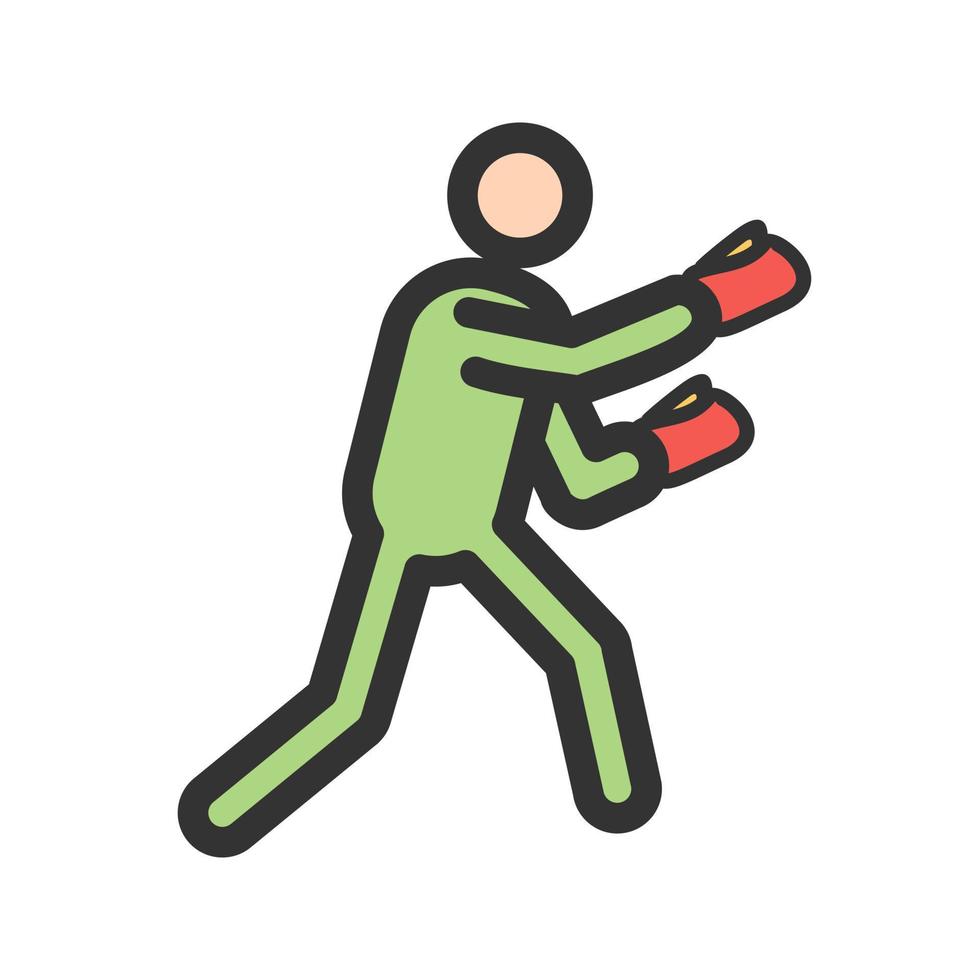 Boxing Filled Line Icon vector
