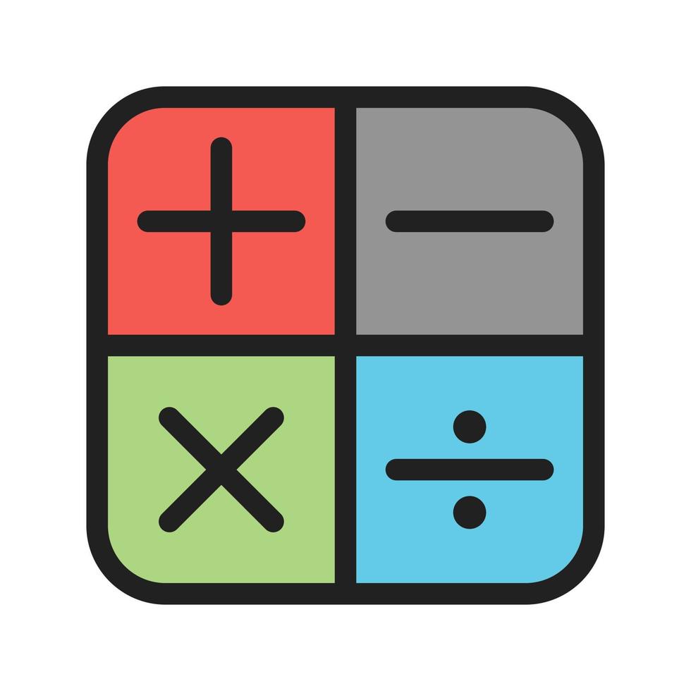 Math Symbols I Filled Line Icon vector