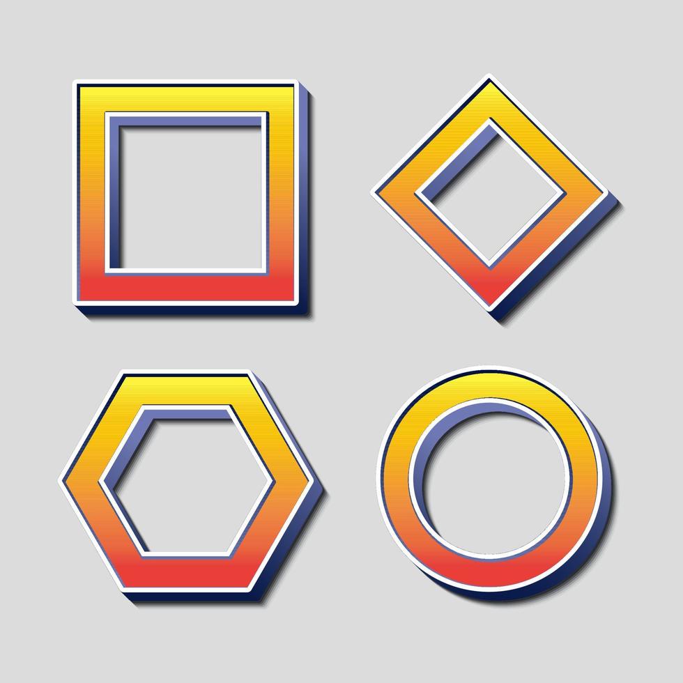 golden orange border frame vector illustration