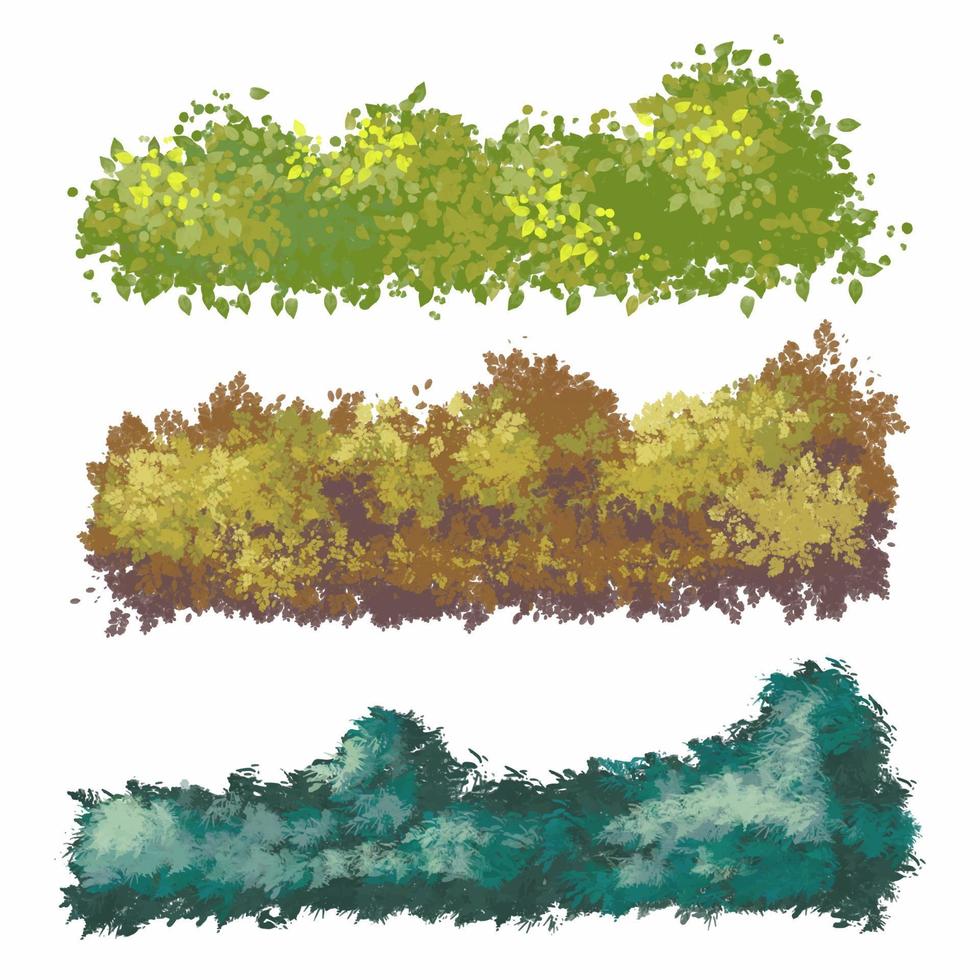 conjunto de arbustos con diferentes colores, conjunto de vectores de arbustos de jardín