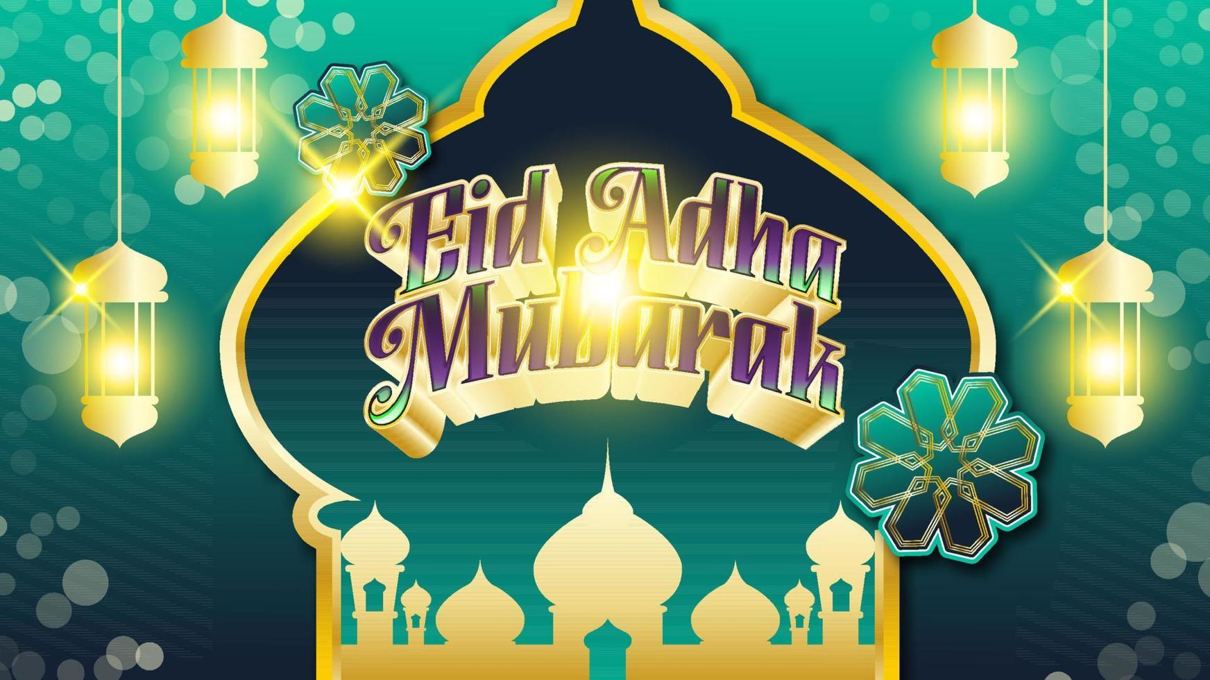 eid al adha mubarak fondo de vector islámico, cartel de vector islámico