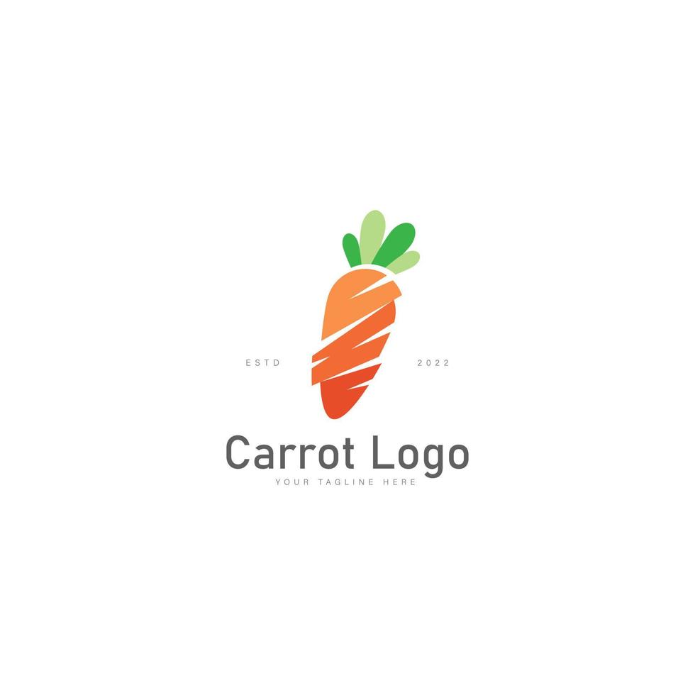 ilustración de icono de diseño de logotipo de zanahoria de verduras vector